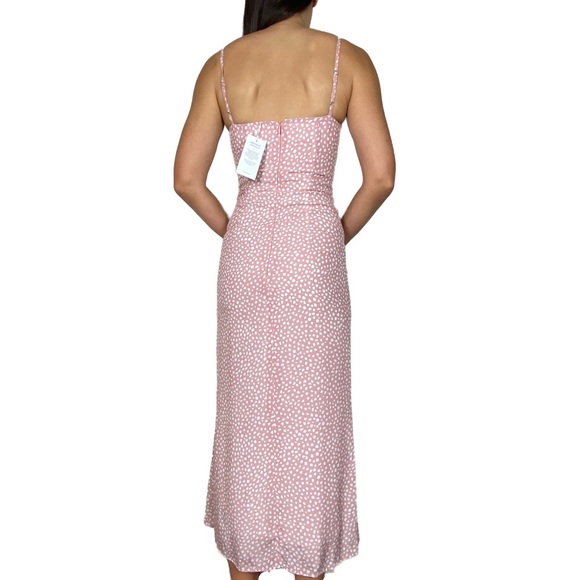 KOOKAI 'Karlie' Rosie Pink Print Twist Front Midi Dress Size 34 AU 6 RRP $220 - Picture 4 of 12